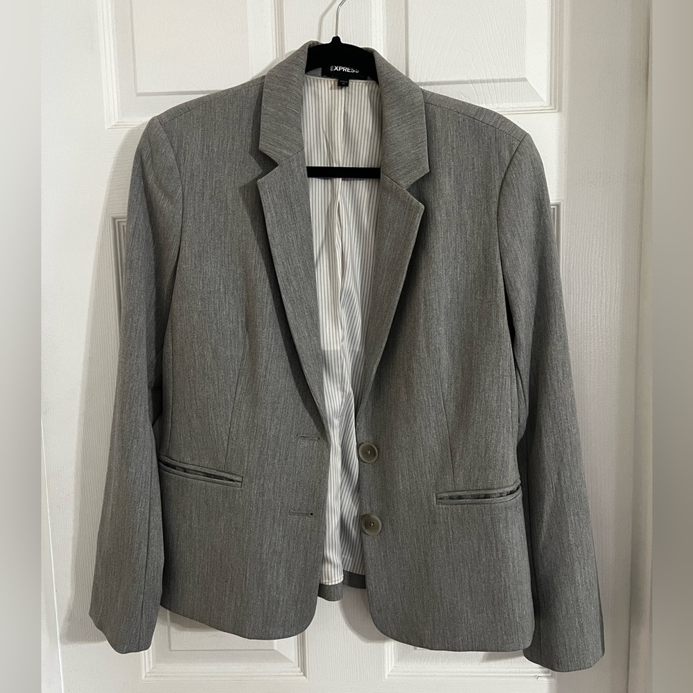 Express office ready gray blazer